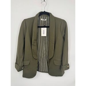 NWT Principles Button Cuff Detail Edge To Edge Blazer Women's Petite XS Green